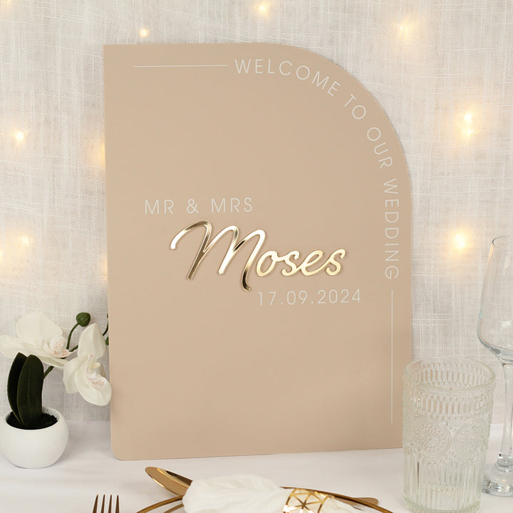 Modern Arch Welcome to Our Wedding Acrylic Sign-Weddings by Lumi