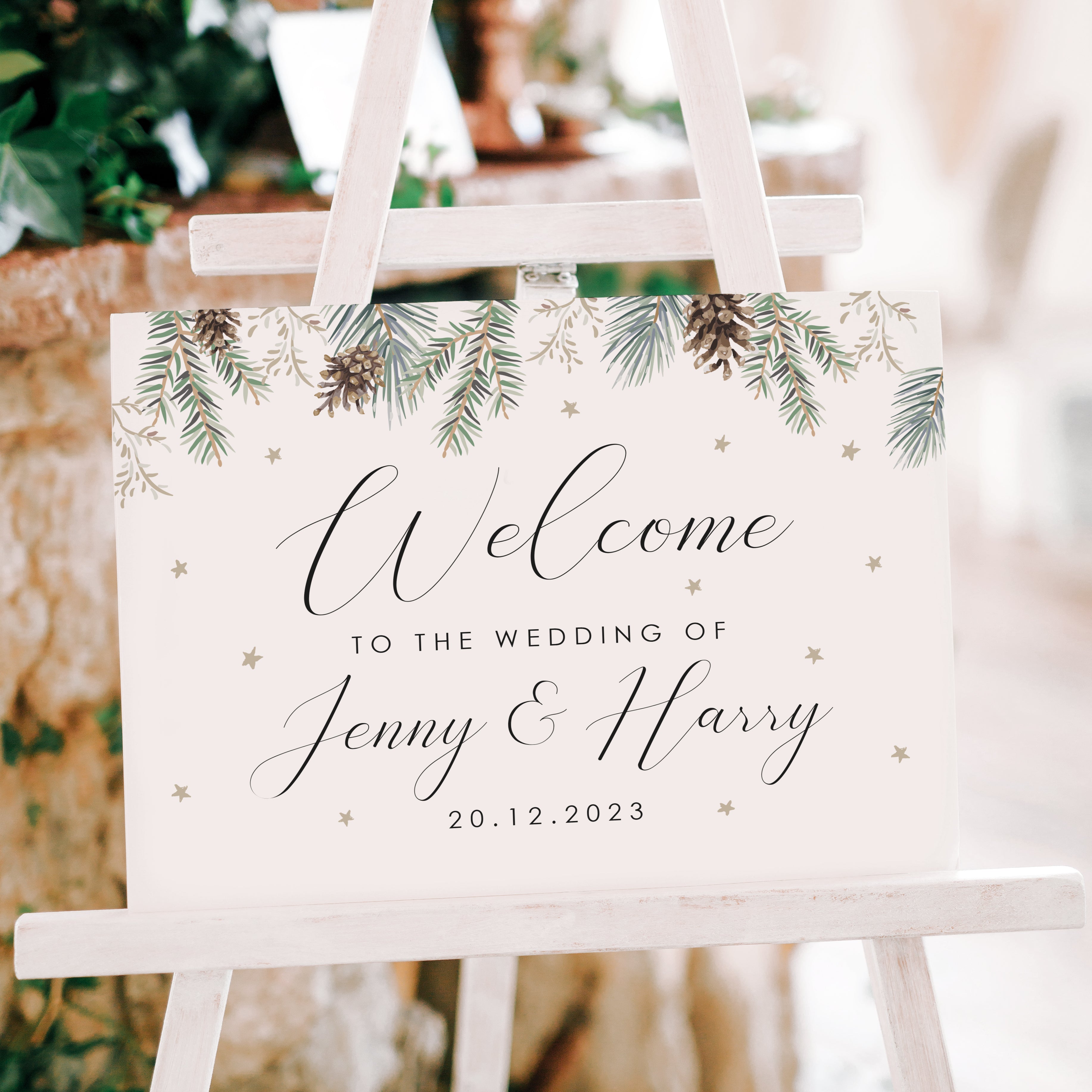 Winter Fern Welcome to Our Wedding Sign-Weddings by Lumi