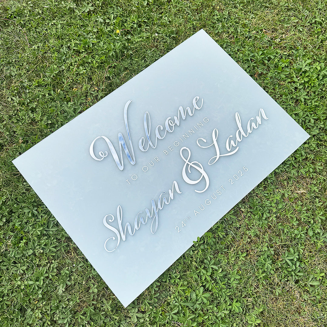 Frost Acrylic Welcome Sign