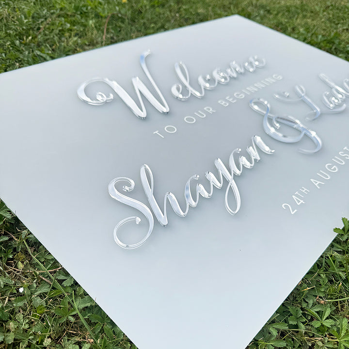 Frost Acrylic Welcome Sign