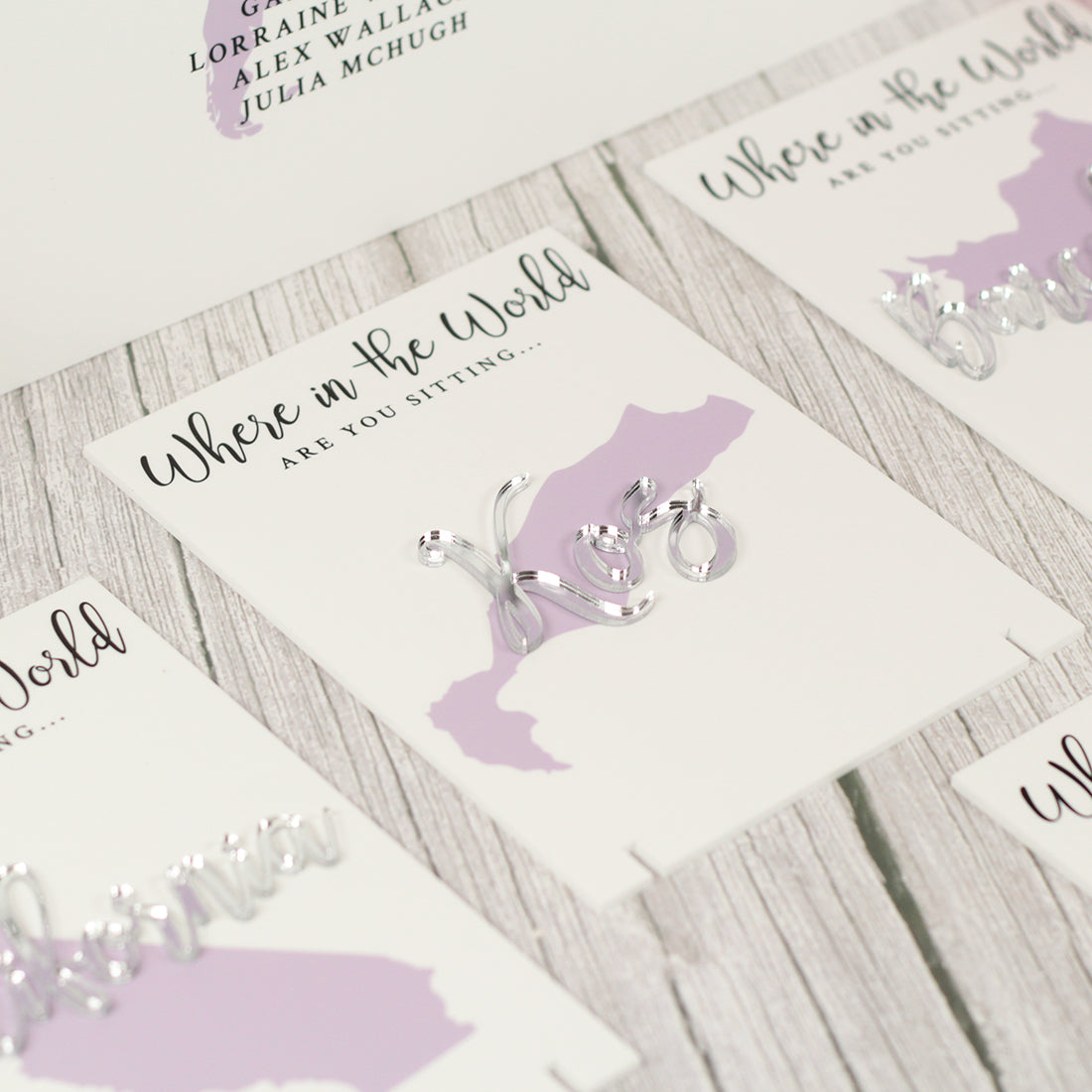 Where in the World Acrylic Table Name Sign