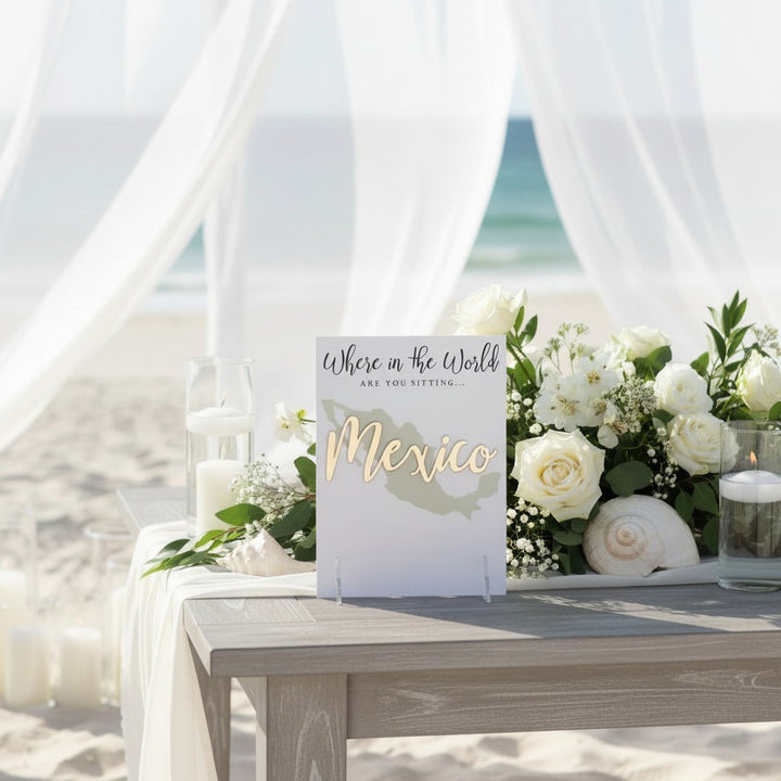 Where in the World Acrylic Table Name Sign