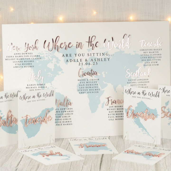 Where in the World Acrylic Table Name Sign