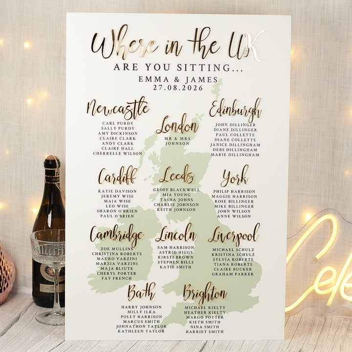 Where in the UK are you Sitting Table Plan