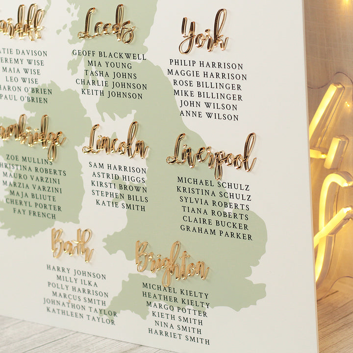 Where in the UK are you Sitting Table Plan