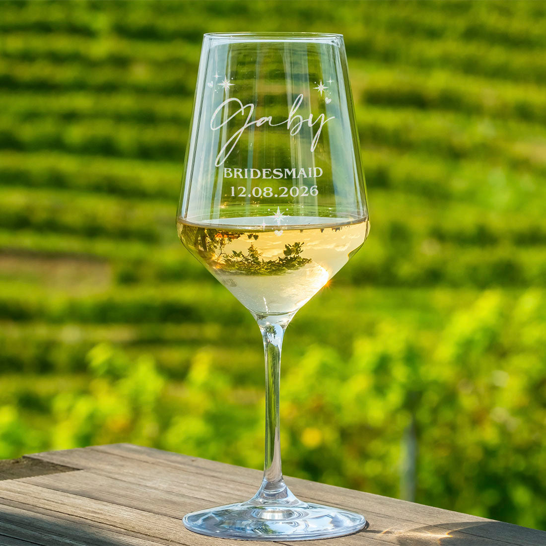 Personalised Wine Glass Bridal Party Keepsake Gift Box