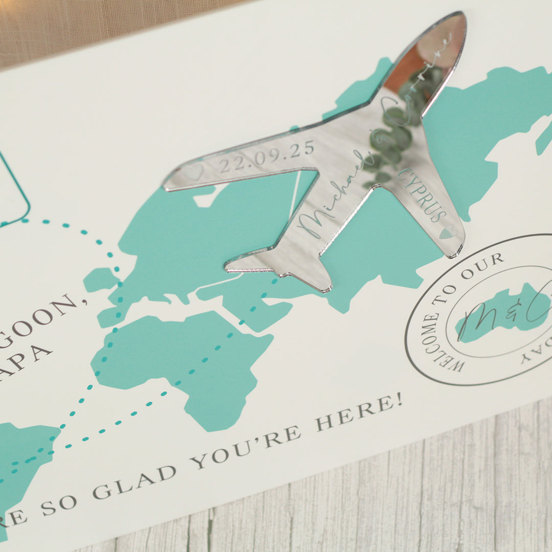 Destination World Map Welcome to Our Wedding Acrylic Sign
