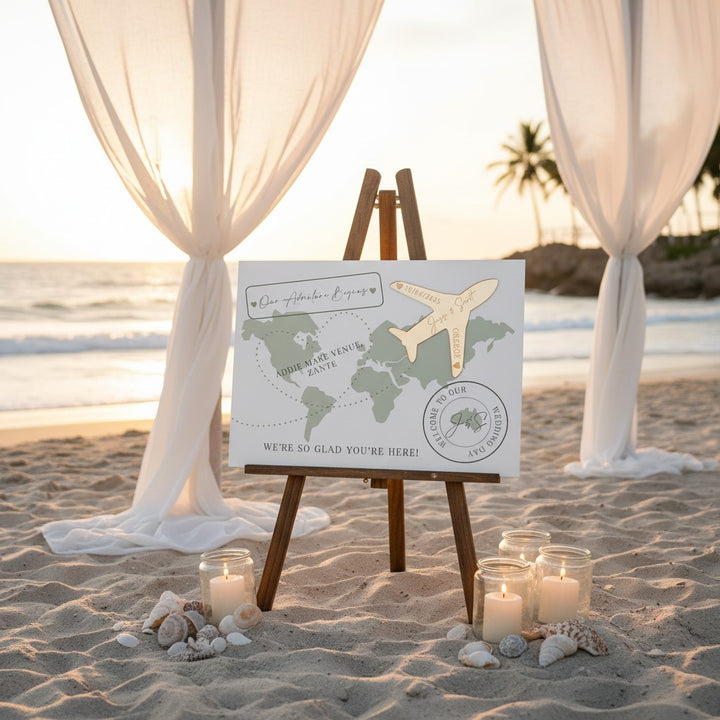 Destination World Map Welcome to Our Wedding Acrylic Sign