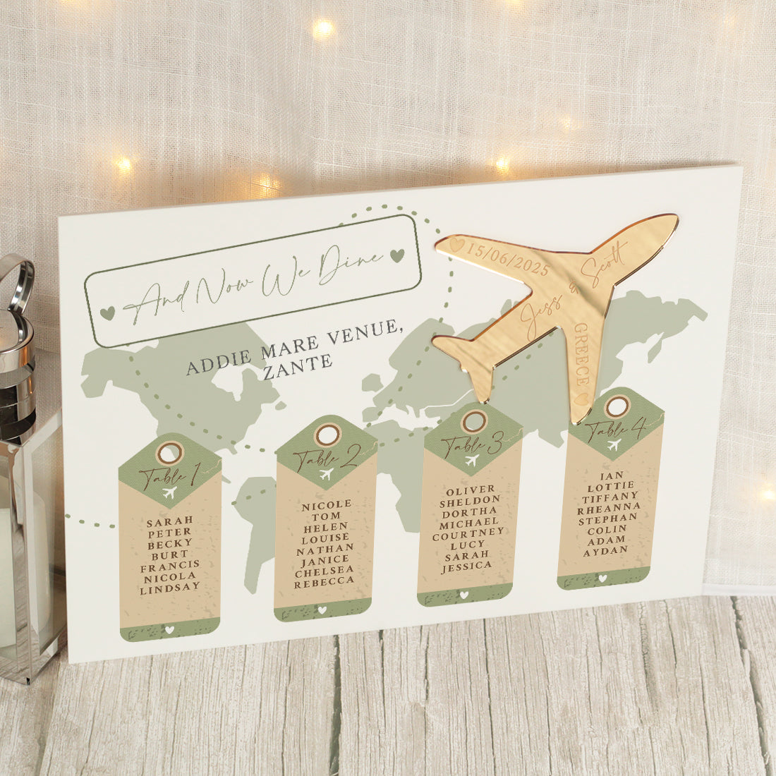 World Map Destination Wedding Acrylic Table Plan