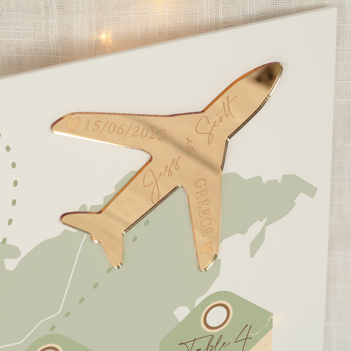 World Map Destination Wedding Acrylic Table Plan-Weddings by Lumi