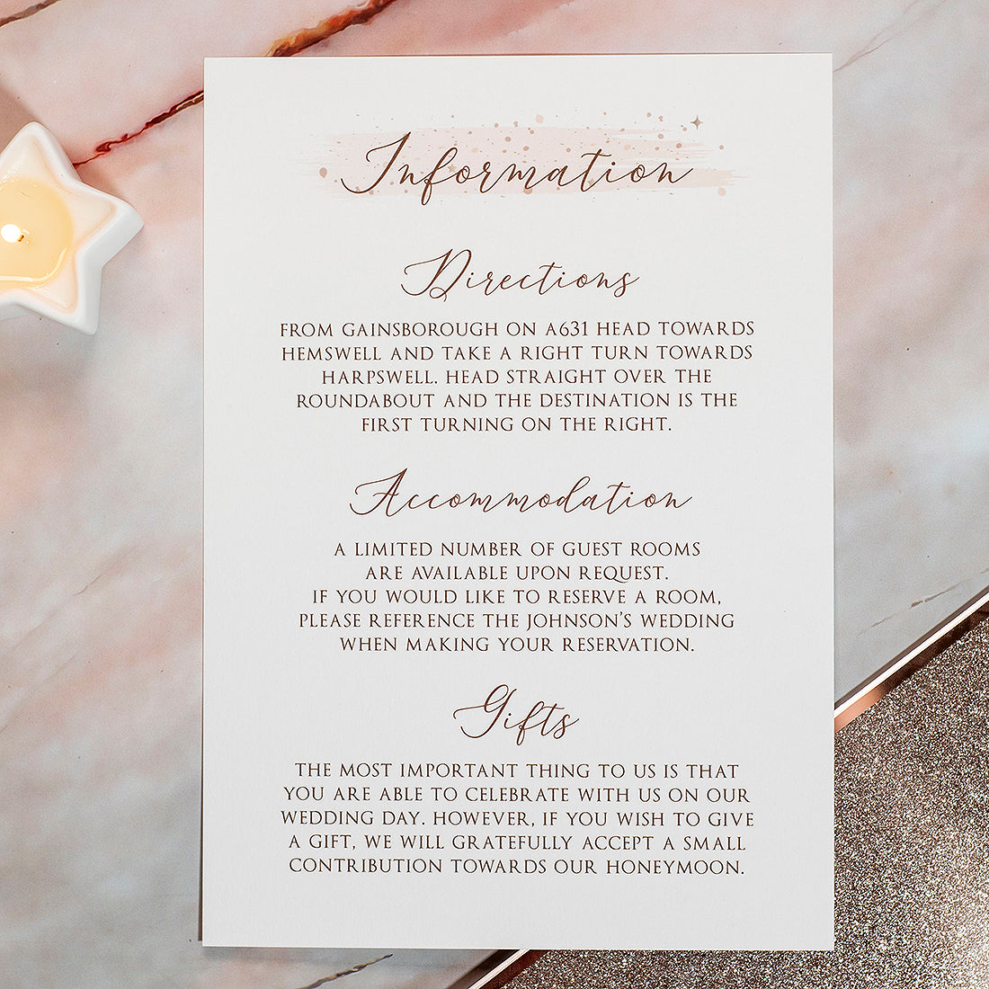 Sparkly Circle A5 Postcard Invitation-Weddings by Lumi