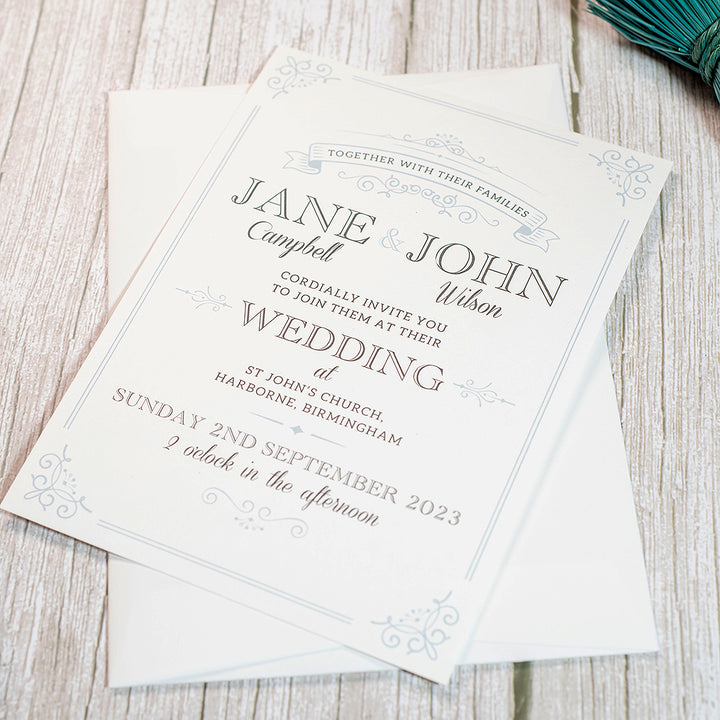Elegance A5 Postcard Invitation-Weddings by Lumi