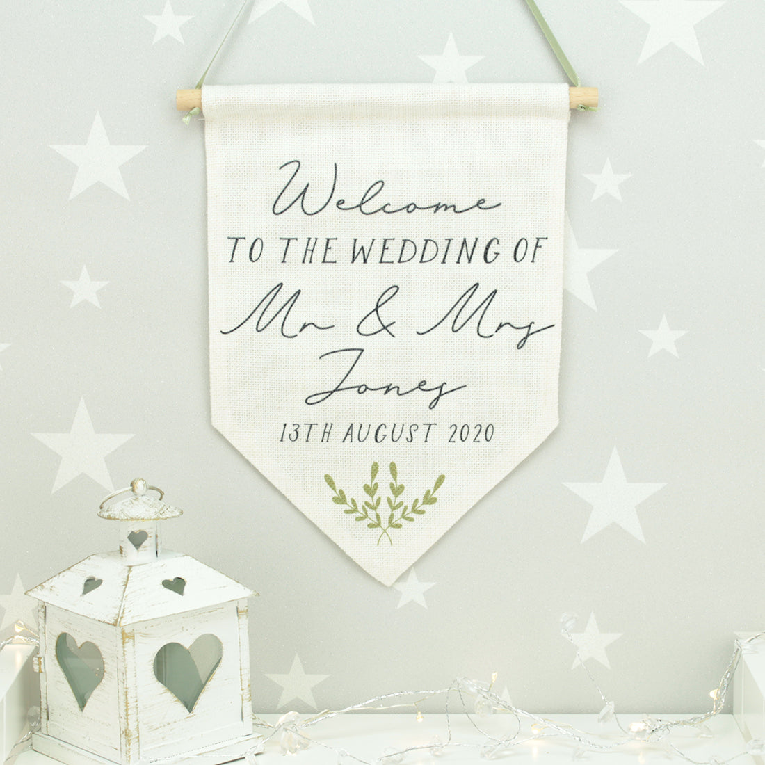 Welcome to the Wedding Hanging Flag Sign-Weddings by Lumi