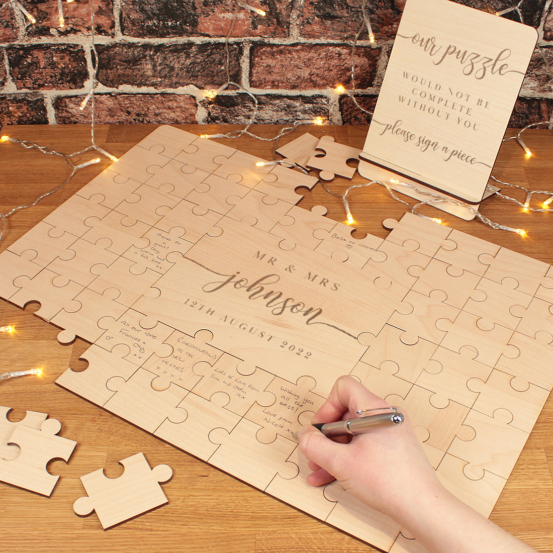 Classic Script Wedding Signing Puzzle Jigsaw Guest Book Alternative-Weddings by Lumi