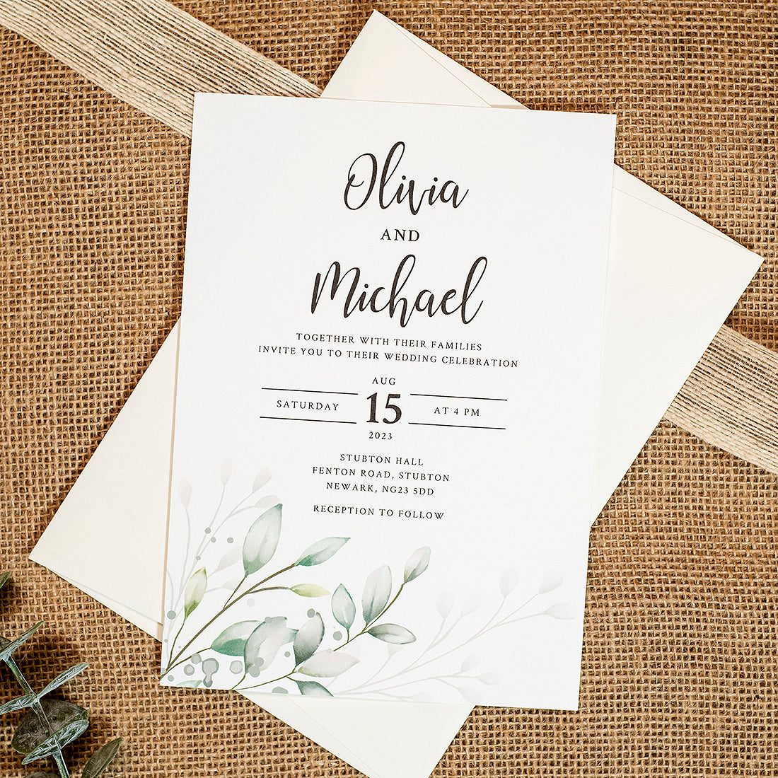 Botanical Wreath Invitation Free Sample-Weddings by Lumi
