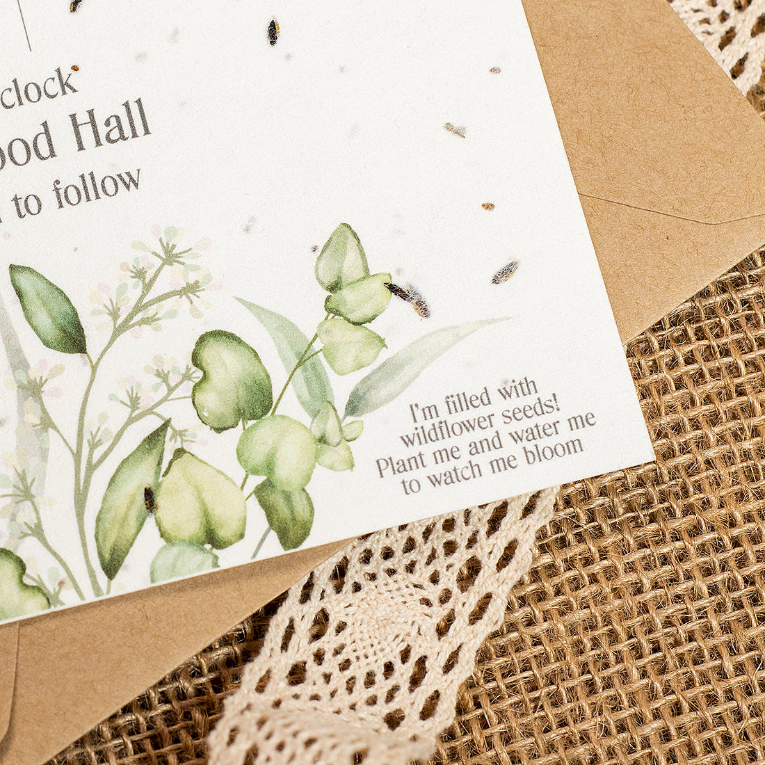Eucalyptus A5 Plantable Wildflower Postcard Invitation-Weddings by Lumi