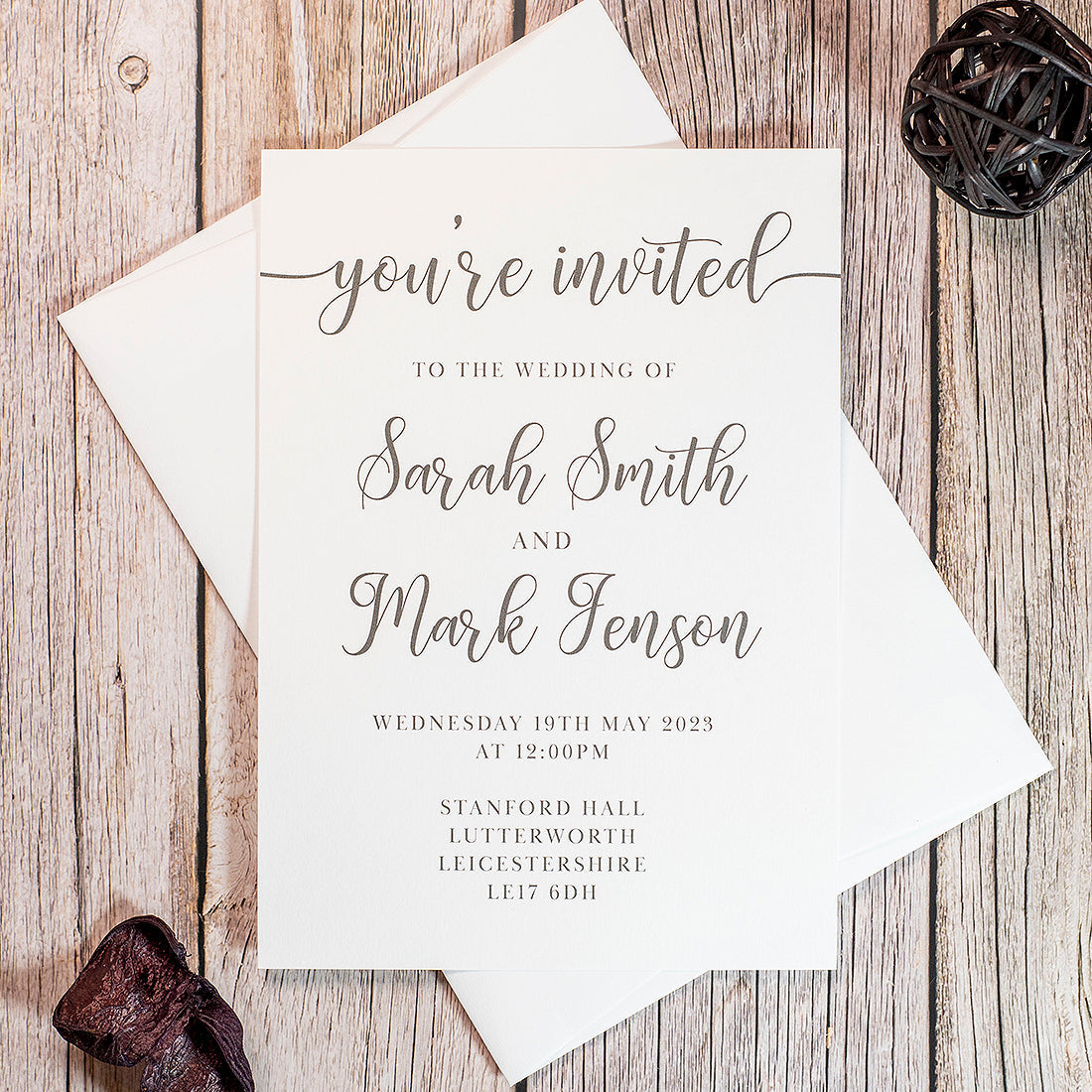 Classic Script Invitation Sample – Weddings by Lumi