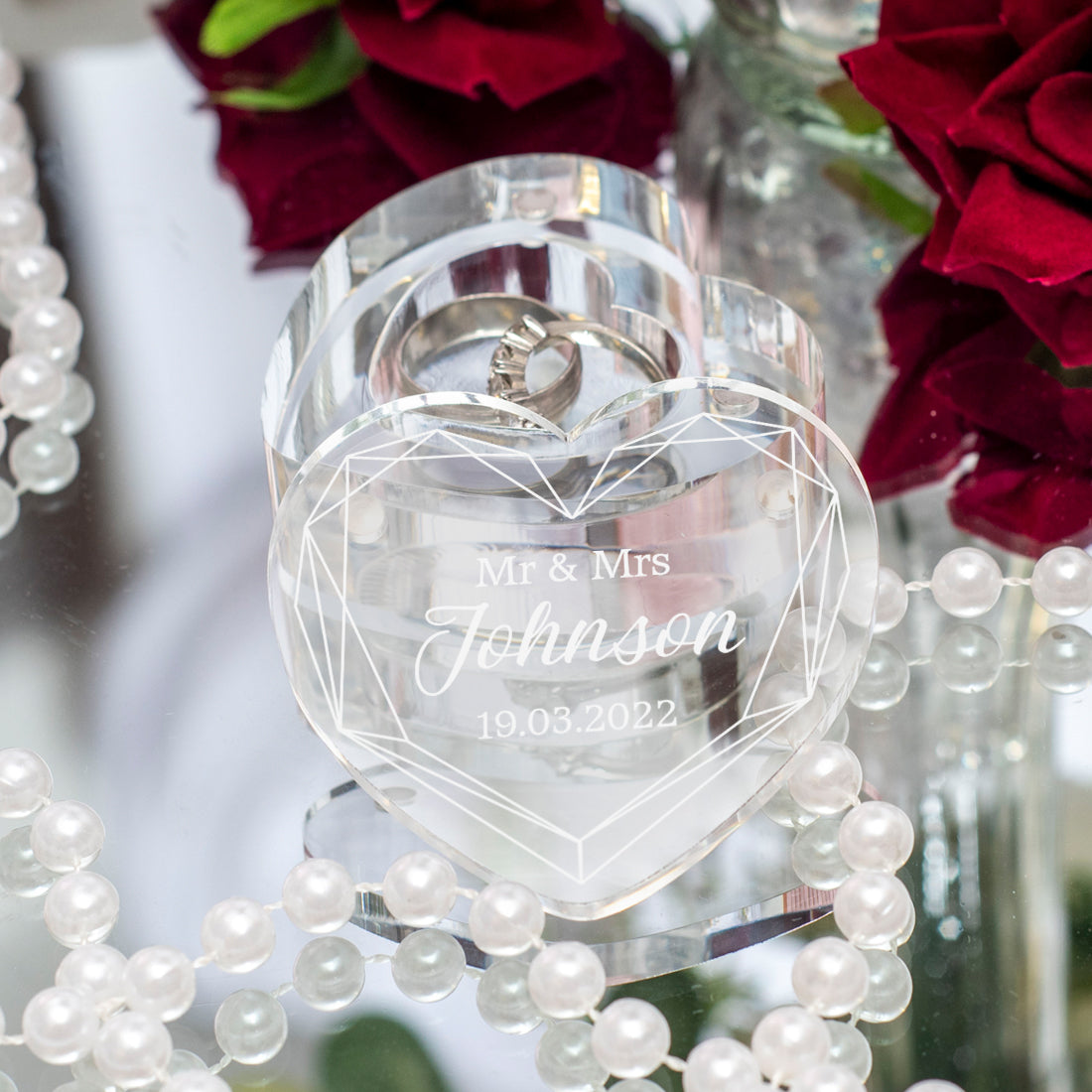 Geometric Frame Heart Wedding Ring Box-Weddings by Lumi