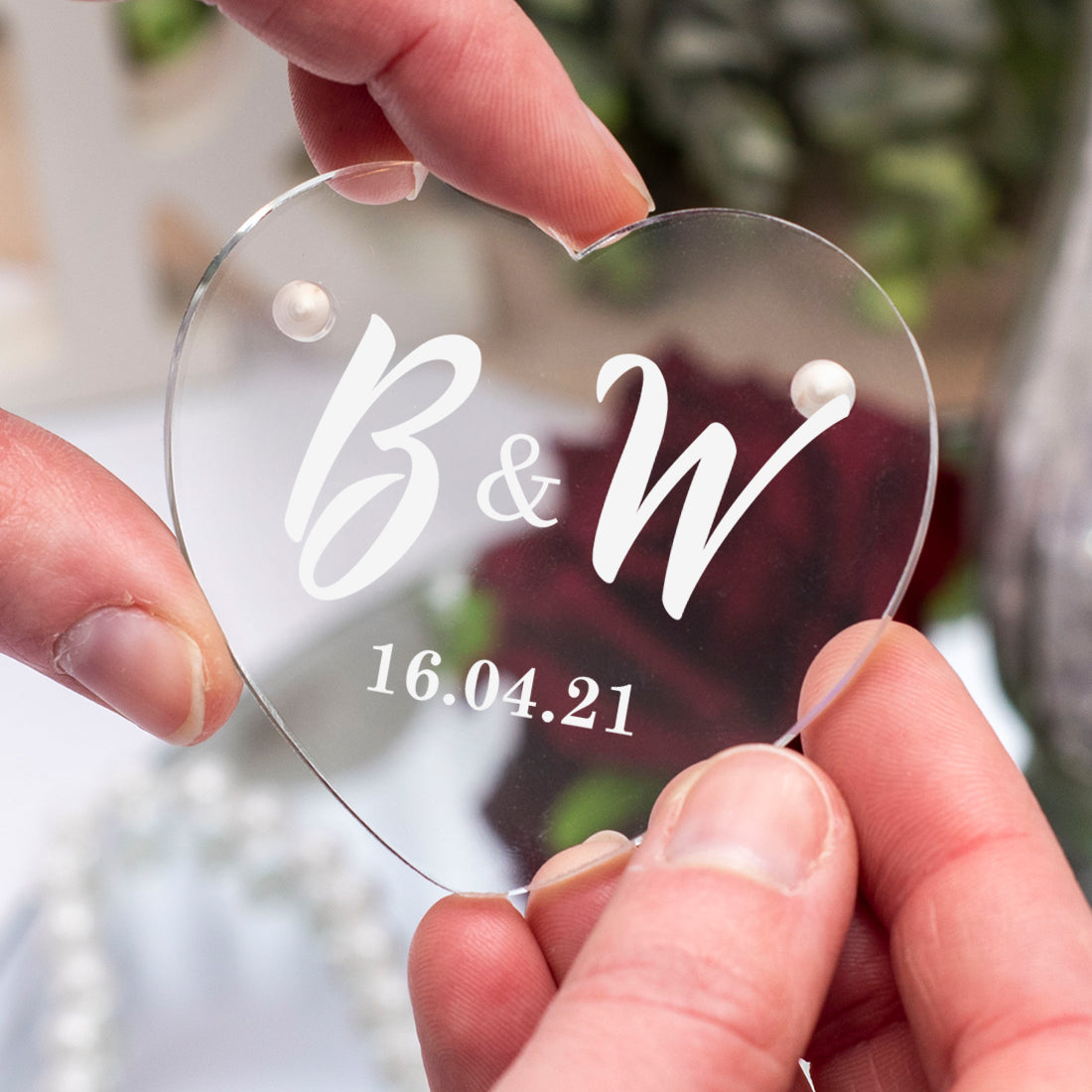 Monogram Initials Heart Wedding Ring Box-Weddings by Lumi