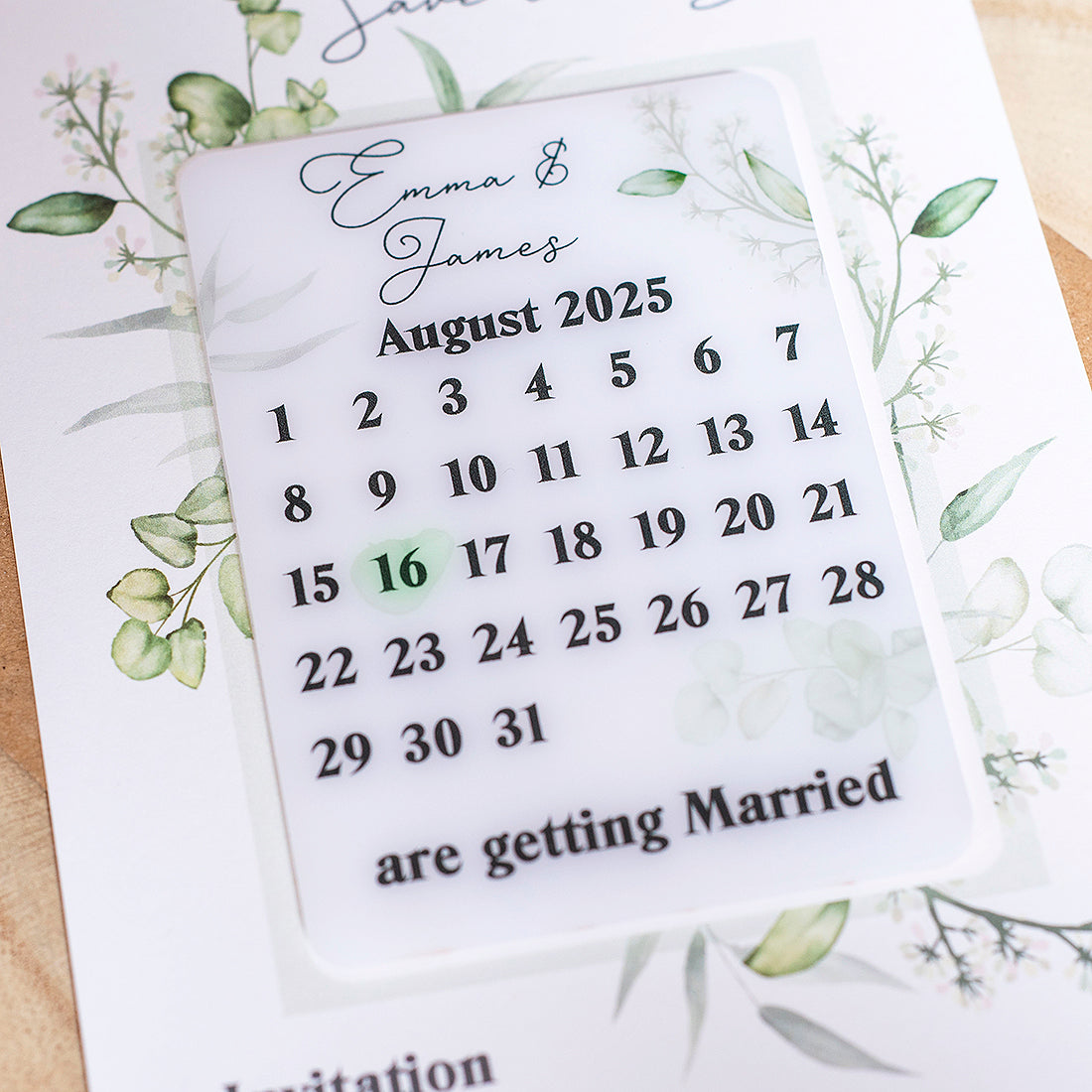 Eucalyptus Calendar Wedding Save The Date Magnet-Weddings by Lumi