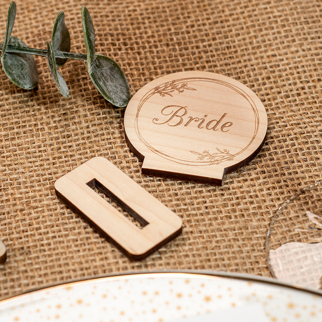 Botanical Circle Wooden or Mirror Freestanding Wedding Place Settings Table Decorations-Weddings by Lumi