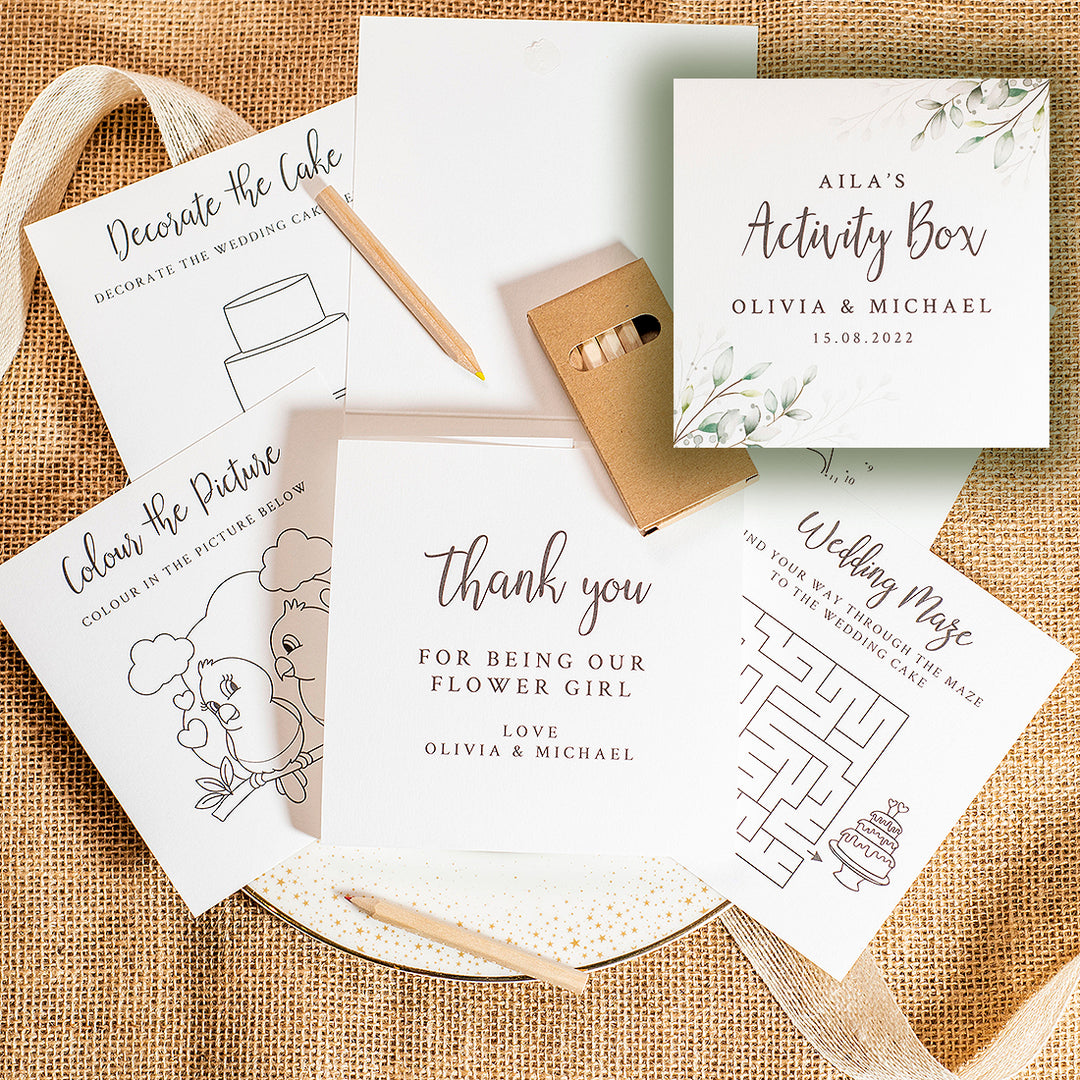 Botanical Wreath Children's Wedding Activity Pack-Weddings by Lumi