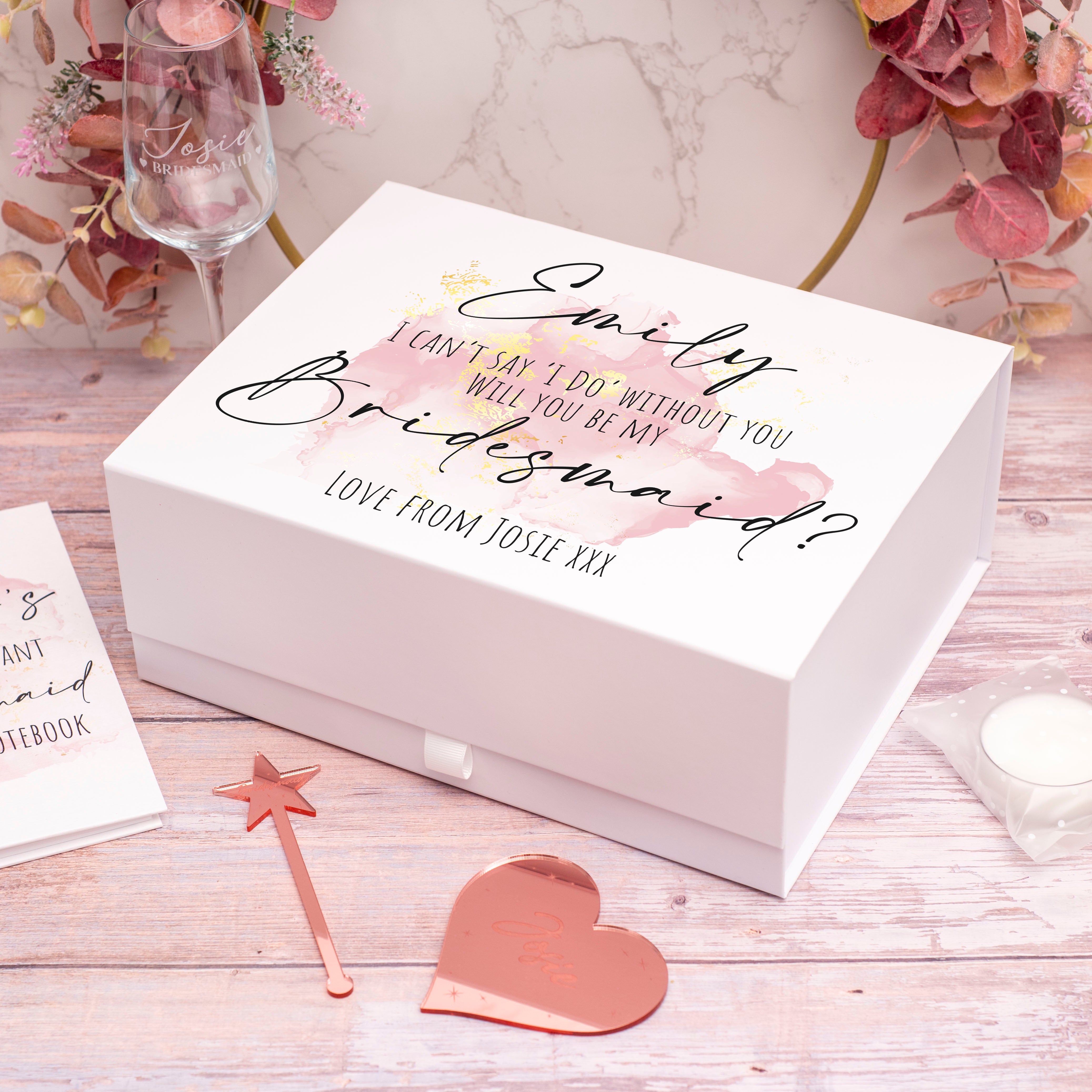Bridesmaid Proposal Gift Box Set | Personalized Dusty Blue Bridesmaid Gift  box | Slate Blue Bridal Shower Gifts 
