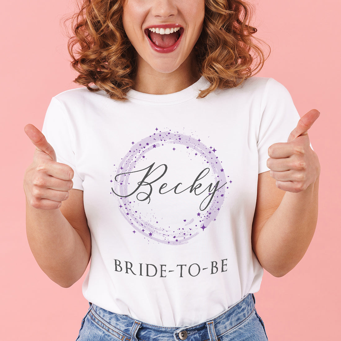 Sparkly Circle Bride-To-Be Bachelorette Hen Party T-shirt-Weddings by Lumi