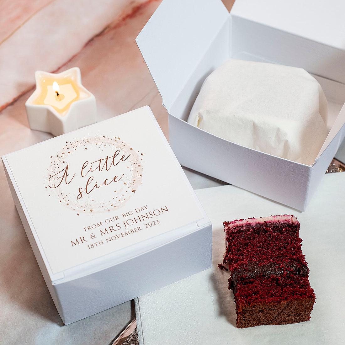 Sparkly Circle Cake Box-Weddings by Lumi