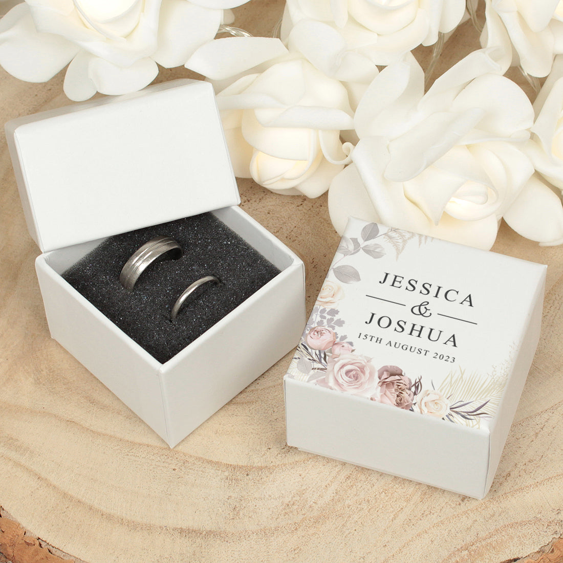 Blush Flowers Wedding Ring Box-Weddings by Lumi