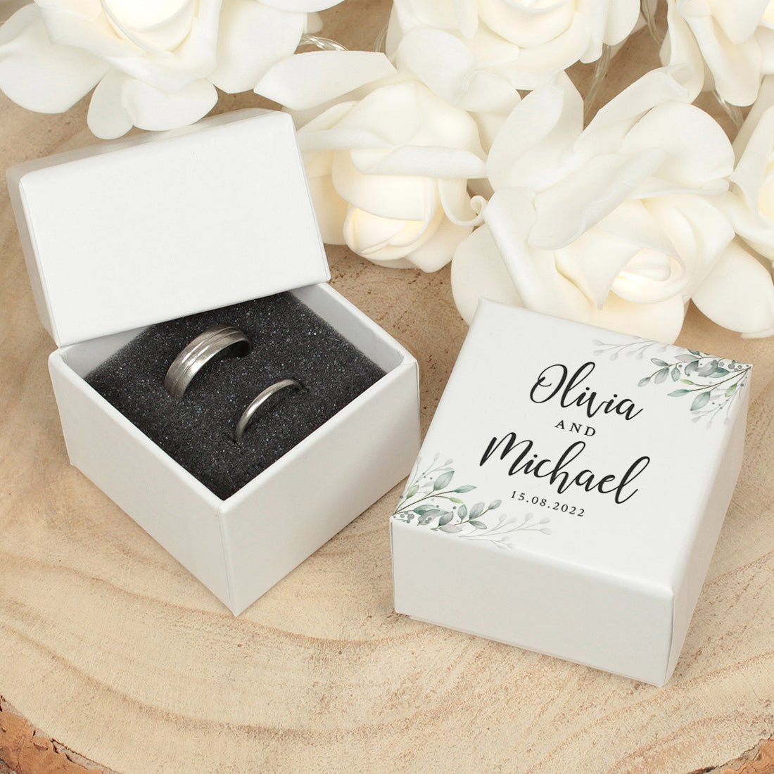 Botanical Wreath Wedding Double Ring Box-Weddings by Lumi