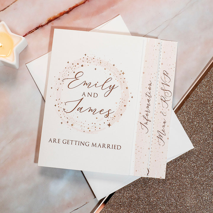 Sparkly Circle Concertina Wedding Invitation-Weddings by Lumi