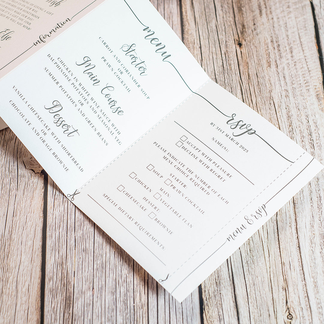 Classic Script Concertina Wedding Invitation-Weddings by Lumi