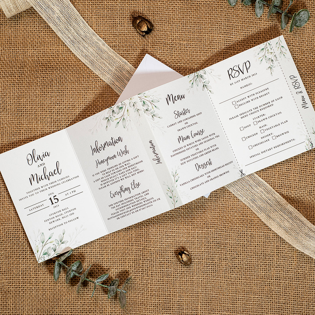 Botanical Wreath Invitation Sample-Weddings by Lumi