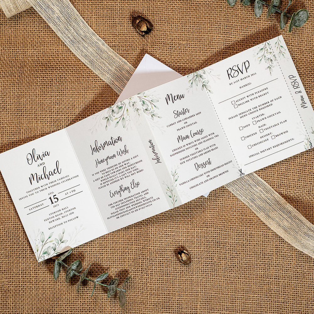 Botanical Wreath Invitation Sample-Weddings by Lumi