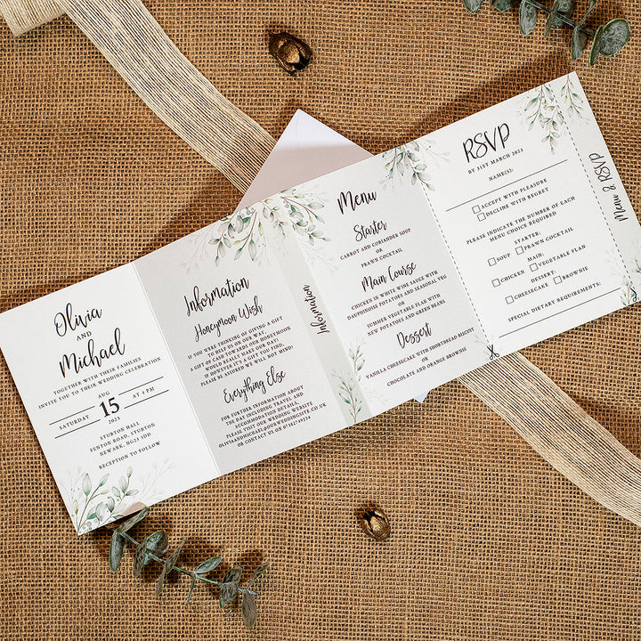 Botanical Wreath Invitation Sample-Weddings by Lumi