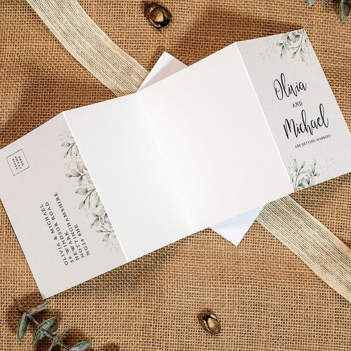Botanical Wreath Concertina Wedding Invitation-Weddings by Lumi