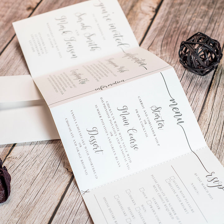 Classic Script Concertina Wedding Invitation-Weddings by Lumi