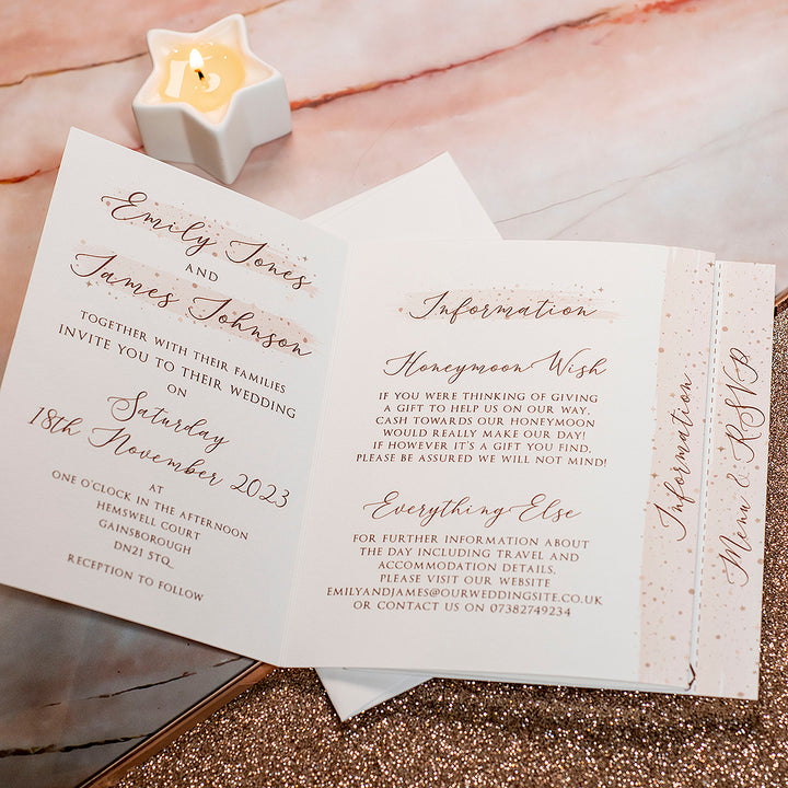 Sparkly Circle Concertina Wedding Invitation-Weddings by Lumi