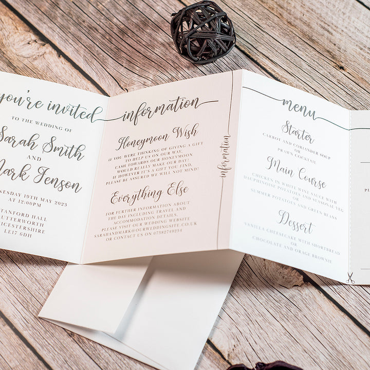 Classic Script Concertina Wedding Invitation-Weddings by Lumi