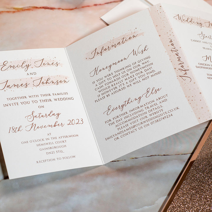 Sparkly Circle Concertina Wedding Invitation-Weddings by Lumi