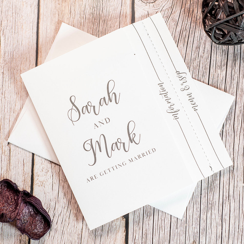 Classic Script Concertina Wedding Invitation-Weddings by Lumi