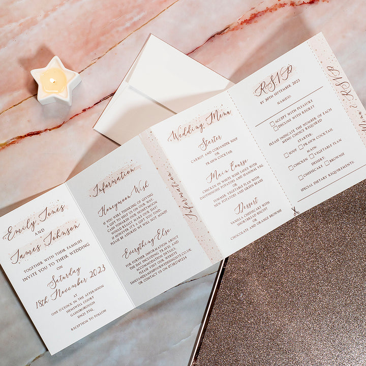 Sparkly Circle Concertina Wedding Invitation-Weddings by Lumi
