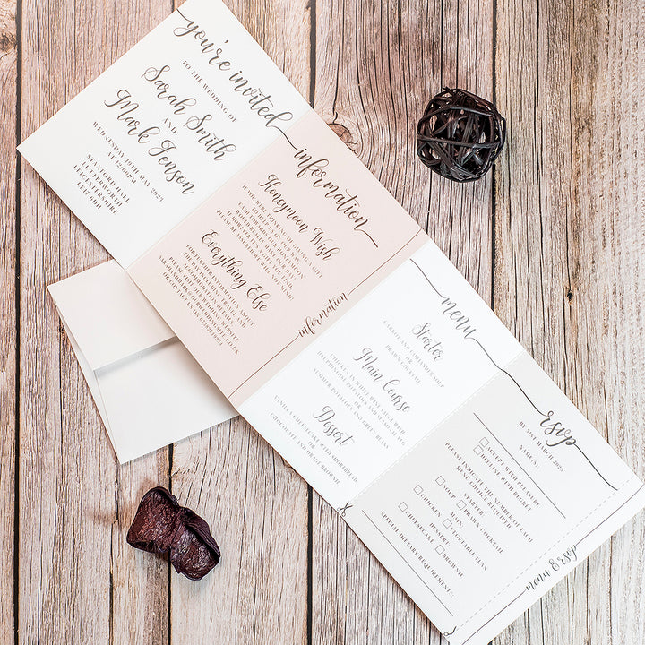 Classic Script Concertina Wedding Invitation-Weddings by Lumi