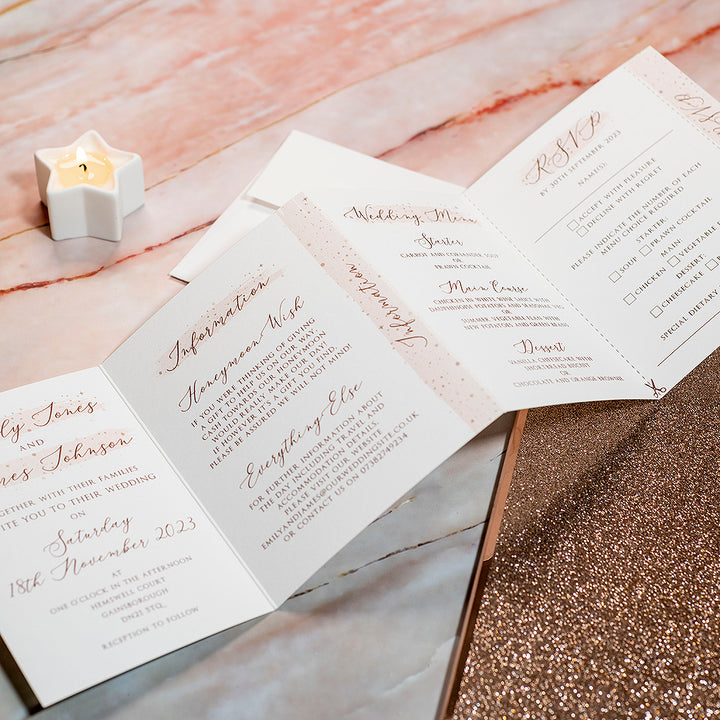 Sparkly Circle Concertina Wedding Invitation-Weddings by Lumi
