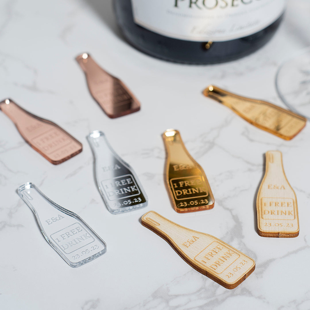 Wine Bottle Wedding Favour Drinks Tokens-Weddings by Lumi
