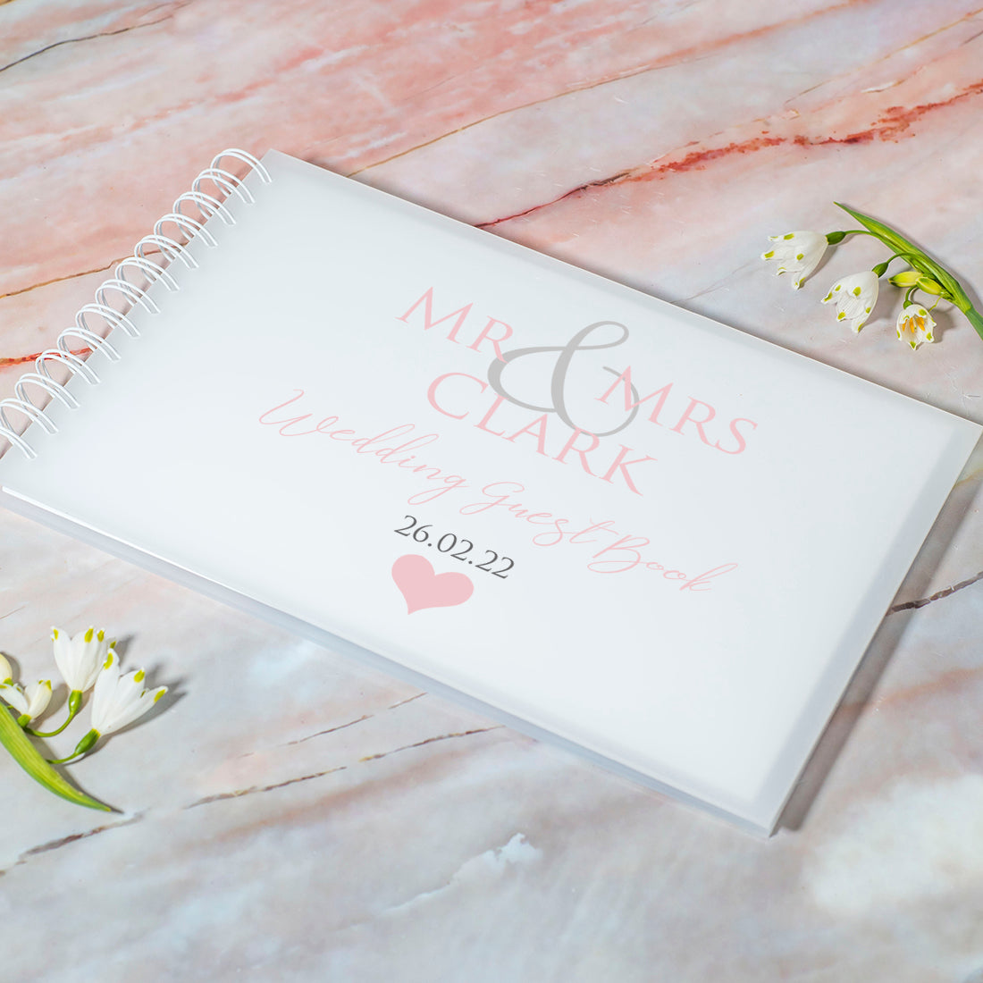 Frosted Acrylic Mr & Mrs Wedding Guest Book-Weddings by Lumi