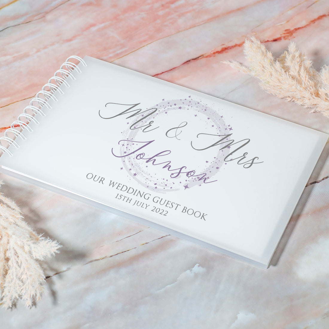Frosted Acrylic Sparkly Circle Wedding Guest Book-Weddings by Lumi