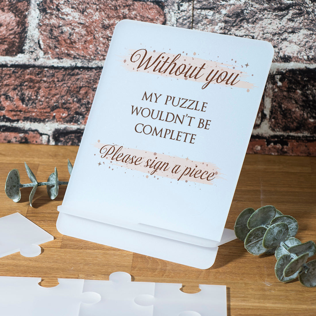Frosted Acrylic Goodbye Miss Hello Mrs Hen Party Signing Puzzle Jigsaw-Weddings by Lumi