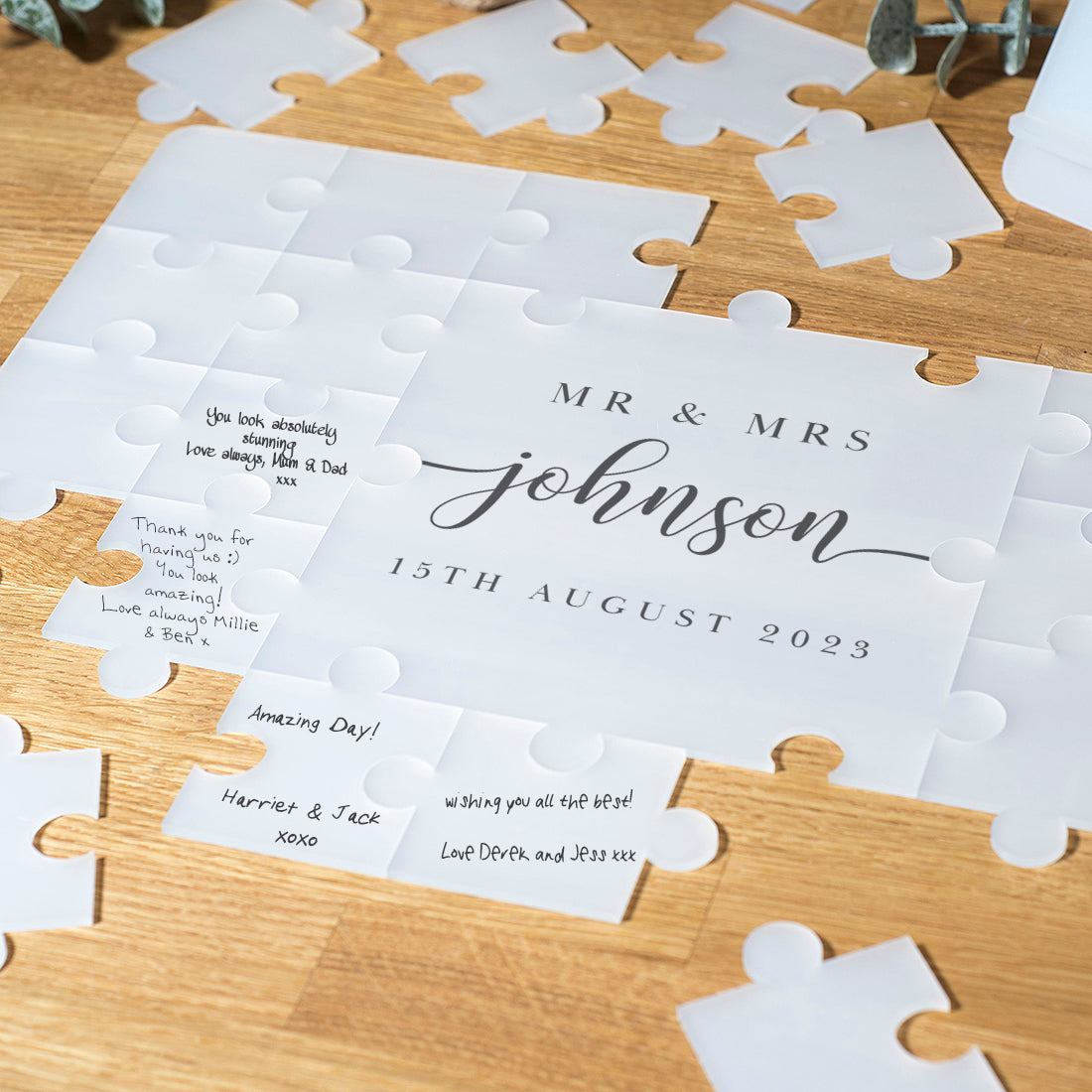 Frosted Acrylic Classic script Wedding Signing Puzzle Jigsaw-Weddings by Lumi